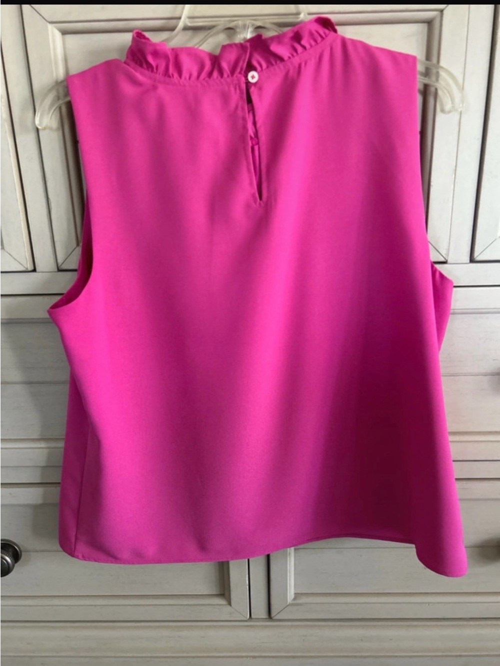 J. Crew Sleeveless Ruffle-Neck Shell Top - Bright Pink